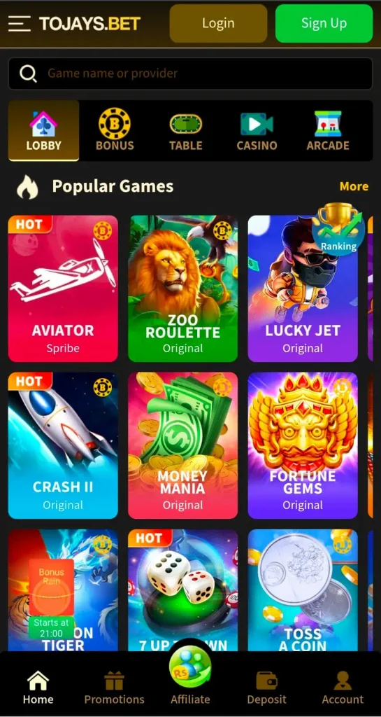 Tojay bet Game