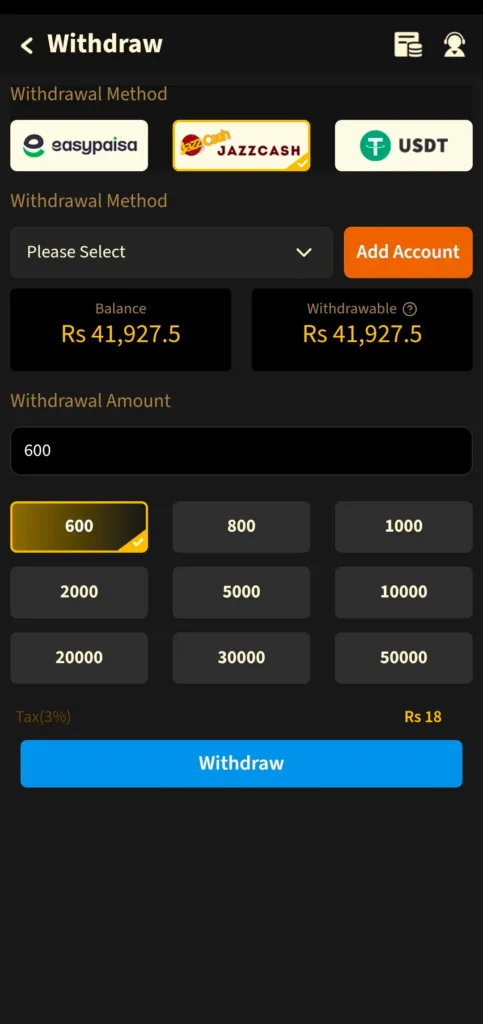 Tojay bet withdraw